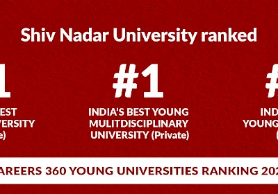 Shiv Nadar University takes the top spot in the private domain under Careers 360 Young Universities Ranking 2023