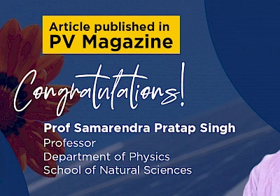 Dr. Samarendra Pratap Singh Advocates for Solar Cell Technology Advancement
